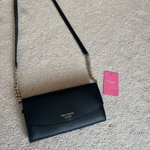 Kate Spade black leather clutch